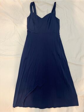 Market & Spruce Navy Sweetheart Midi Dress